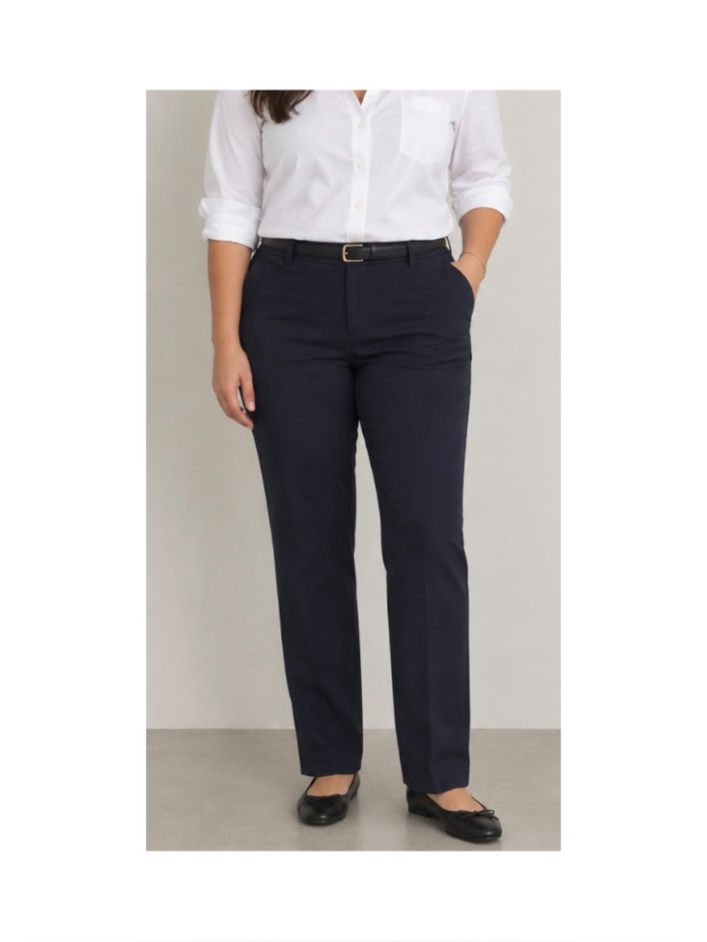 J. Crew Stretch Cotton Navy Slim Straight Trousers